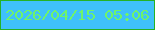 文字の大きさ：2、枠の色：25b225、背景の色：3fc1fa、文字の色：6ff469 無料ブログパーツのブログ時計