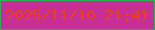 文字の大きさ：1、枠の色：25b254、背景の色：c72f96、文字の色：ea4015 無料ブログパーツのブログ時計