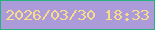 文字の大きさ：2、枠の色：25b27f、背景の色：ac9bd9、文字の色：fadb8c 無料ブログパーツのブログ時計