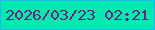 文字の大きさ：3、枠の色：25b5f3、背景の色：02eab0、文字の色：6f2676 無料ブログパーツのブログ時計