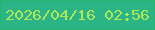 文字の大きさ：2、枠の色：25b66b、背景の色：2bb485、文字の色：aee858 無料ブログパーツのブログ時計
