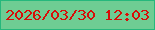 文字の大きさ：4、枠の色：25b87c、背景の色：6ecd93、文字の色：d80e09 無料ブログパーツのブログ時計