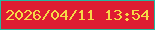 文字の大きさ：2、枠の色：25b8a0、背景の色：df1c32、文字の色：f6d847 無料ブログパーツのブログ時計