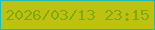 文字の大きさ：1、枠の色：25bbb4、背景の色：bfc111、文字の色：80ab08 無料ブログパーツのブログ時計