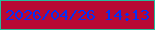 文字の大きさ：2、枠の色：25be9c、背景の色：b80934、文字の色：042ff6 無料ブログパーツのブログ時計