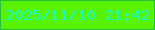 文字の大きさ：3、枠の色：25bf3b、背景の色：58f202、文字の色：15fbcb 無料ブログパーツのブログ時計