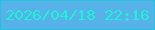 文字の大きさ：3、枠の色：25c2de、背景の色：56b2e9、文字の色：1ef2d7 無料ブログパーツのブログ時計