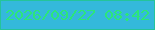 文字の大きさ：5、枠の色：25c49a、背景の色：34b9db、文字の色：2ce679 無料ブログパーツのブログ時計