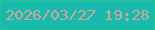 文字の大きさ：3、枠の色：25c591、背景の色：18baad、文字の色：cfa897 無料ブログパーツのブログ時計