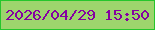 文字の大きさ：4、枠の色：25c62c、背景の色：9dd56d、文字の色：8500a1 無料ブログパーツのブログ時計