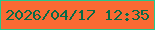 文字の大きさ：5、枠の色：25c88d、背景の色：fa6a33、文字の色：076b48 無料ブログパーツのブログ時計
