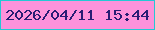 文字の大きさ：5、枠の色：25c8d4、背景の色：fd92db、文字の色：281d74 無料ブログパーツのブログ時計