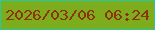 文字の大きさ：1、枠の色：25caa3、背景の色：7dac1c、文字の色：8f3207 無料ブログパーツのブログ時計