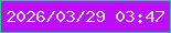 文字の大きさ：1、枠の色：25cd89、背景の色：be0df9、文字の色：dfdef6 無料ブログパーツのブログ時計