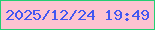 文字の大きさ：2、枠の色：25ce73、背景の色：fdc3d1、文字の色：4356f1 無料ブログパーツのブログ時計