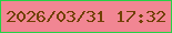 文字の大きさ：2、枠の色：25d146、背景の色：f18693、文字の色：6f4002 無料ブログパーツのブログ時計