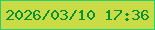 文字の大きさ：4、枠の色：25d170、背景の色：cbdb45、文字の色：039236 無料ブログパーツのブログ時計