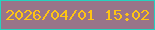 文字の大きさ：3、枠の色：25d2bf、背景の色：997489、文字の色：ffc414 無料ブログパーツのブログ時計