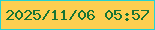 文字の大きさ：3、枠の色：25d2d2、背景の色：fecf50、文字の色：187434 無料ブログパーツのブログ時計