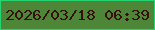 文字の大きさ：3、枠の色：25d472、背景の色：4e8637、文字の色：380e11 無料ブログパーツのブログ時計