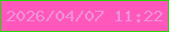 文字の大きさ：2、枠の色：25d605、背景の色：ff57bc、文字の色：ec92da 無料ブログパーツのブログ時計