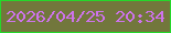 文字の大きさ：3、枠の色：25d72a、背景の色：72773c、文字の色：ce73ec 無料ブログパーツのブログ時計
