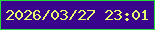 文字の大きさ：3、枠の色：25da39、背景の色：3a048d、文字の色：e3fd6e 無料ブログパーツのブログ時計