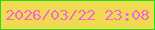 文字の大きさ：5、枠の色：25dd14、背景の色：f0db50、文字の色：f169d1 無料ブログパーツのブログ時計