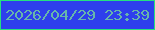 文字の大きさ：1、枠の色：25e17f、背景の色：2e3fec、文字の色：67b6ab 無料ブログパーツのブログ時計