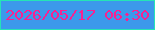 文字の大きさ：4、枠の色：25e4b6、背景の色：3c99eb、文字の色：f82191 無料ブログパーツのブログ時計