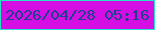 文字の大きさ：3、枠の色：25e4c8、背景の色：d50ee3、文字の色：1c418e 無料ブログパーツのブログ時計