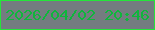 文字の大きさ：2、枠の色：25e53a、背景の色：747c80、文字の色：0fb63c 無料ブログパーツのブログ時計