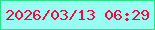 文字の大きさ：5、枠の色：25e583、背景の色：9afbf2、文字の色：f70840 無料ブログパーツのブログ時計
