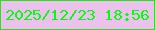 文字の大きさ：1、枠の色：25e615、背景の色：ecc1ed、文字の色：01fe09 無料ブログパーツのブログ時計