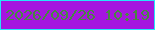 文字の大きさ：3、枠の色：25e6f9、背景の色：a516df、文字の色：478842 無料ブログパーツのブログ時計