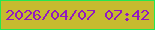 文字の大きさ：4、枠の色：25e751、背景の色：c6bb2f、文字の色：9219c0 無料ブログパーツのブログ時計