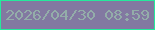 文字の大きさ：1、枠の色：25e99c、背景の色：8279a1、文字の色：93ada9 無料ブログパーツのブログ時計