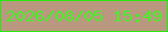 文字の大きさ：4、枠の色：25ea10、背景の色：ba9880、文字の色：44f225 無料ブログパーツのブログ時計