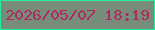 文字の大きさ：4、枠の色：25eda2、背景の色：788c7a、文字の色：ad295f 無料ブログパーツのブログ時計
