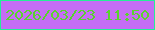 文字の大きさ：4、枠の色：25ef96、背景の色：c56df5、文字の色：59d32e 無料ブログパーツのブログ時計