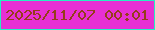 文字の大きさ：2、枠の色：25f0c1、背景の色：e730d4、文字の色：953d1a 無料ブログパーツのブログ時計