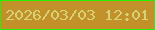 文字の大きさ：3、枠の色：25f101、背景の色：c29129、文字の色：d6d275 無料ブログパーツのブログ時計