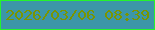 文字の大きさ：4、枠の色：25f32c、背景の色：3c96a8、文字の色：7a9501 無料ブログパーツのブログ時計