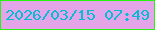 文字の大きさ：4、枠の色：25f40d、背景の色：e3a4e8、文字の色：05bcd4 無料ブログパーツのブログ時計