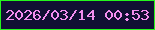 文字の大きさ：4、枠の色：25f51d、背景の色：111033、文字の色：f38eee 無料ブログパーツのブログ時計