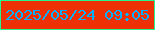 文字の大きさ：3、枠の色：25f58e、背景の色：ed3104、文字の色：07b0fa 無料ブログパーツのブログ時計