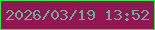 文字の大きさ：1、枠の色：25f645、背景の色：921554、文字の色：6aaf95 無料ブログパーツのブログ時計