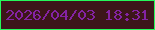 文字の大きさ：2、枠の色：25f95a、背景の色：3c161a、文字の色：8423a3 無料ブログパーツのブログ時計
