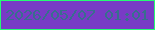 文字の大きさ：3、枠の色：25fb73、背景の色：783bc5、文字の色：386e8e 無料ブログパーツのブログ時計