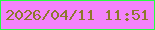 文字の大きさ：3、枠の色：25fd43、背景の色：f383fb、文字の色：8d782c 無料ブログパーツのブログ時計